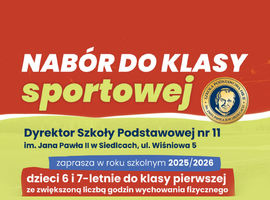 Szkoła Podstawowa nr 11 ogłasza nabór do klasy sportowej